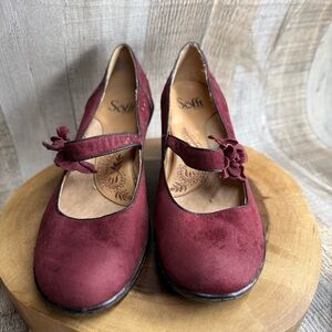 Sofft Women's Deep Red Mary Jane Heels